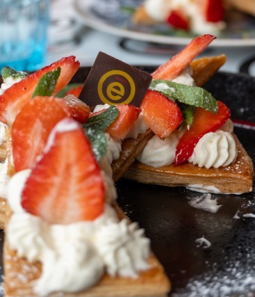 Dessert aux fraises